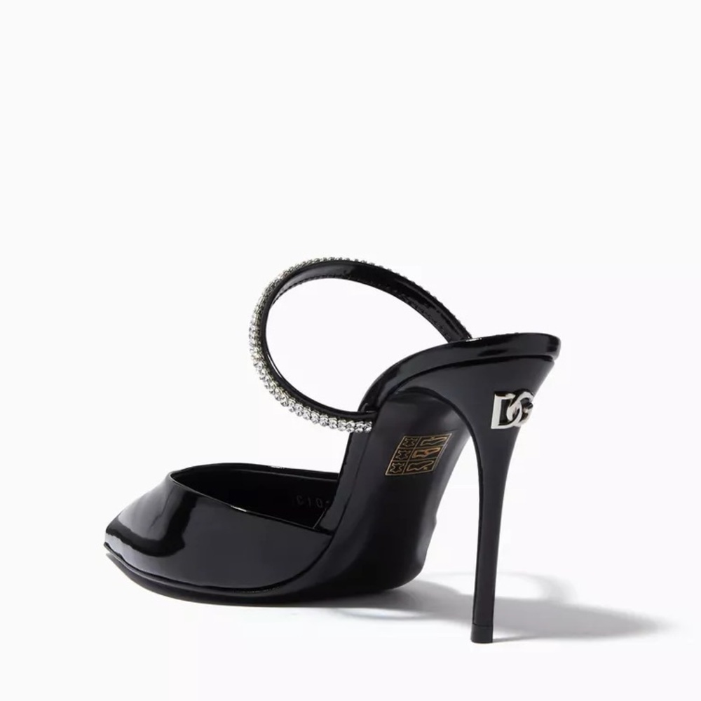 New DOLCE & GABBANA Crystal Mules in Patent Leather - Picture 5 of 15